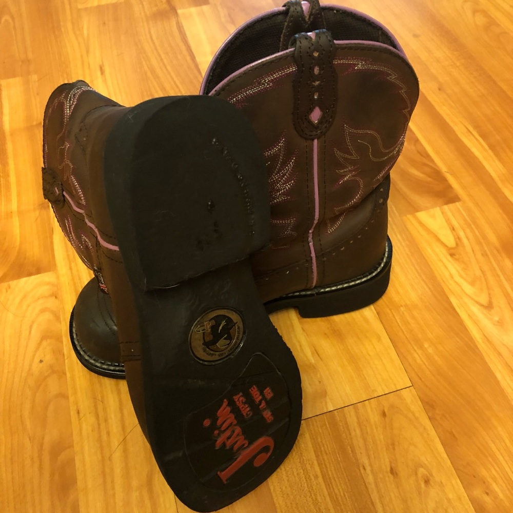 Ladies Justin Aged Bark Steel Toe Boots